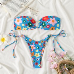 Sexy Bikini Solid Color Swimsuit Multi-Color