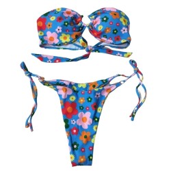 Sexy Bikini Solid Color Swimsuit Multi-Color
