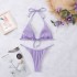 Sexy Strap Solid Color Separate Body Hanging Neck Swimsuit Women
