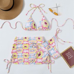 Sexy Strap Hanging Neck Split Body Swimsuit