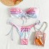 Sexy Plaid Lace Up Women's Swimsuit