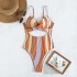 Korean Version Of Ins Style Striped Hollowed Out Sexy Swimsuit