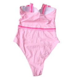 One-Piece Swimsuit Women's Pink Wide Strap Tight One-Piece
