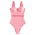 One-Piece Swimsuit Women's Pink Wide Strap Tight One-Piece